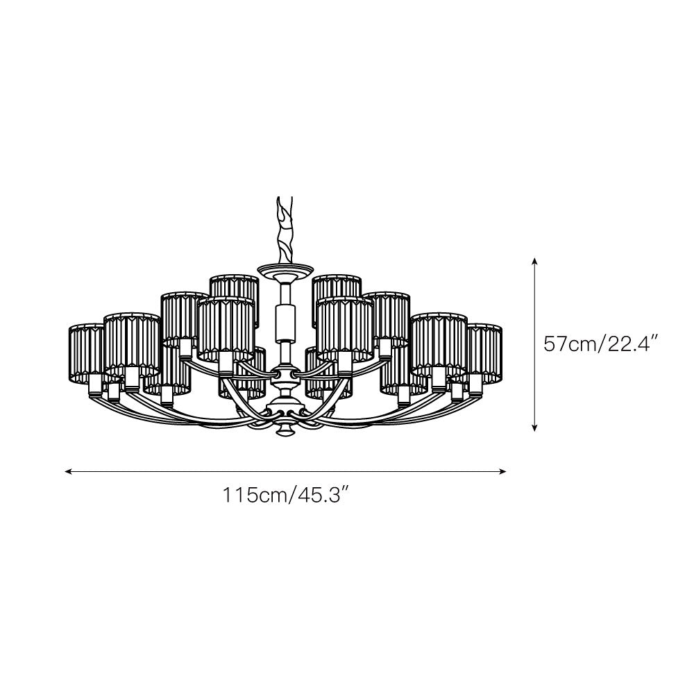Crystal Column Brass Chandelier — view 8