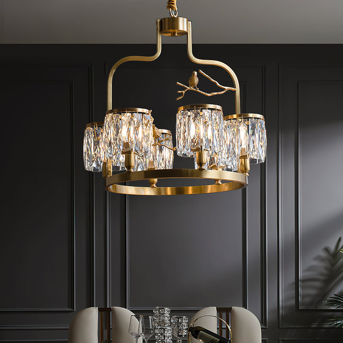 Crystal Bird Chandelier — view 2