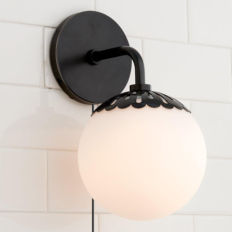Dewdrop Globe Plug-in Sconce
