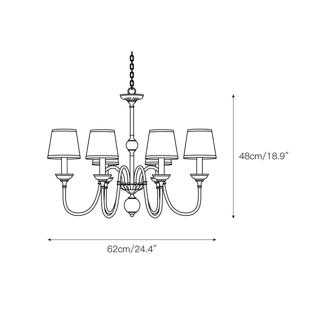 Diana Brass Chandelier — view 3