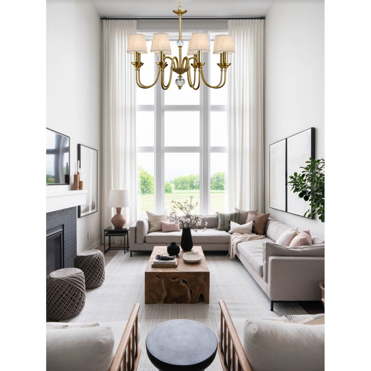 Diana Brass Chandelier — view 13