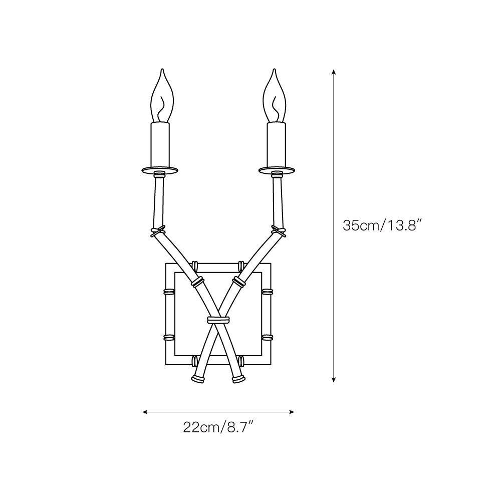 Double Arm Bamboo Sconce — view 3
