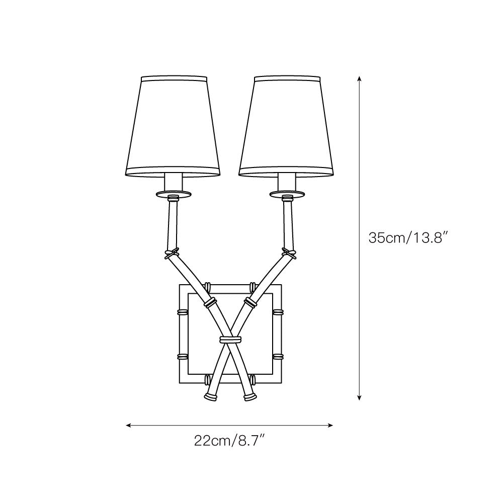 Double Arm Bamboo Sconce — view 4