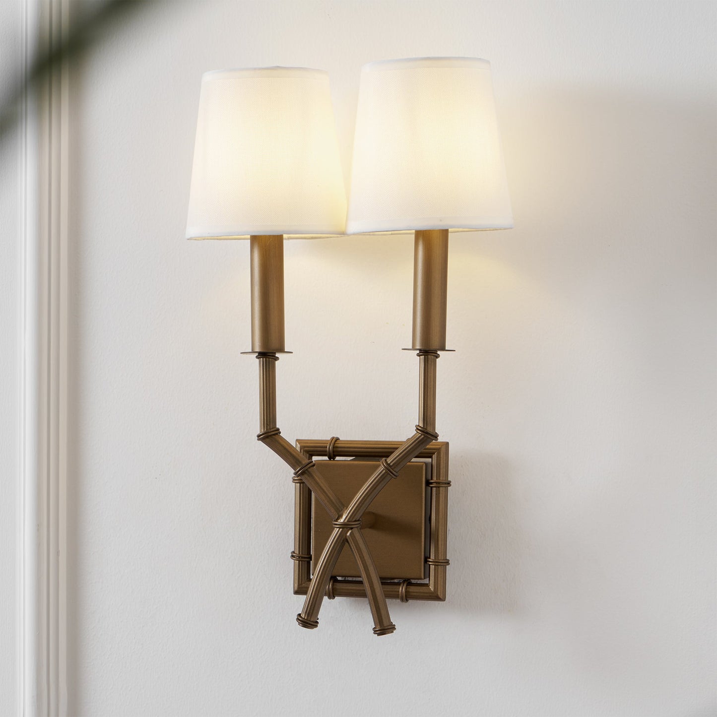 Double Arm Bamboo Sconce