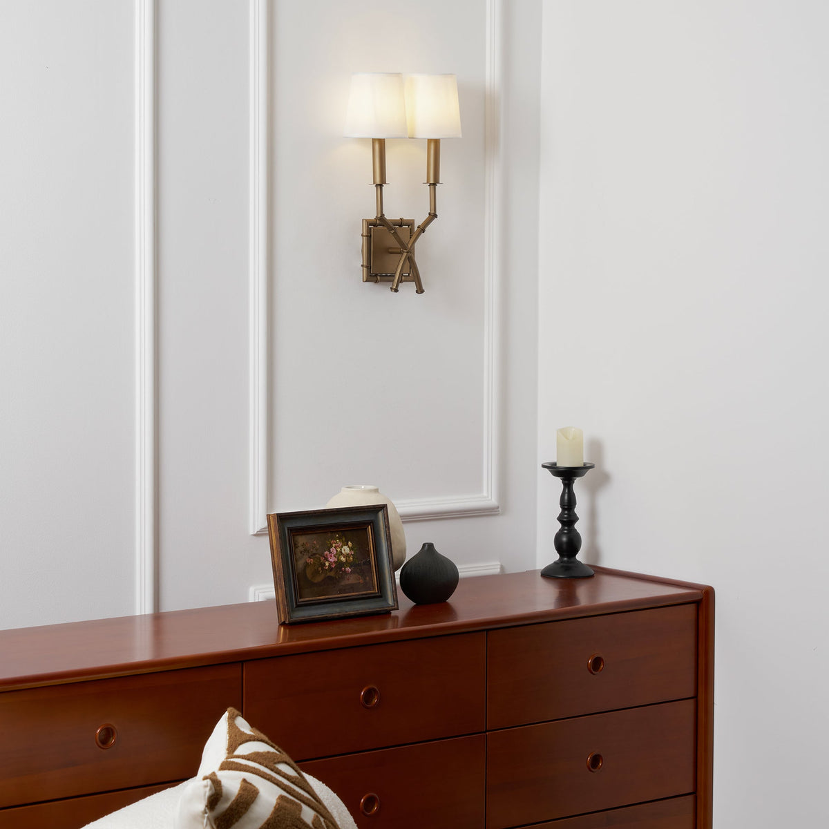 Double Arm Bamboo Sconce — view 7