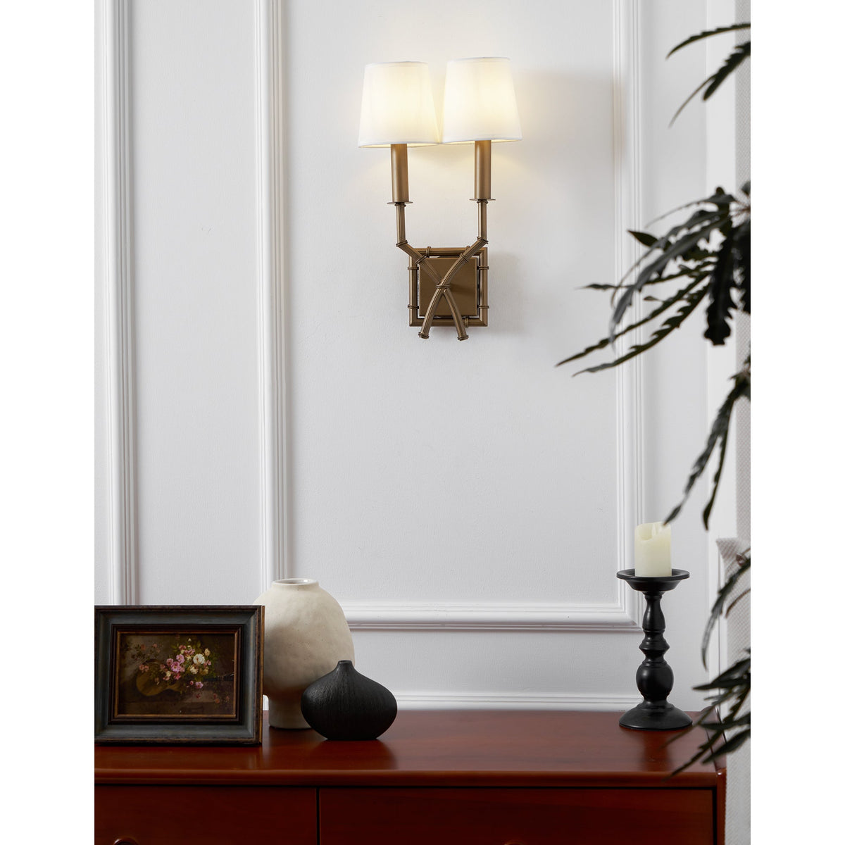 Double Arm Bamboo Sconce — view 9