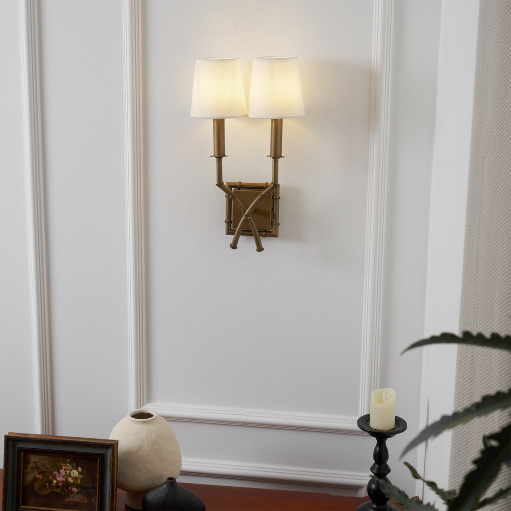 Double Arm Bamboo Sconce — view 14
