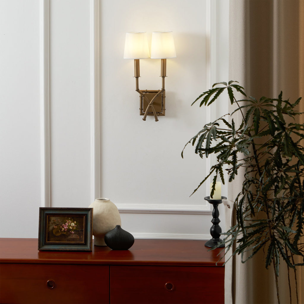 Double Arm Bamboo Sconce — view 12