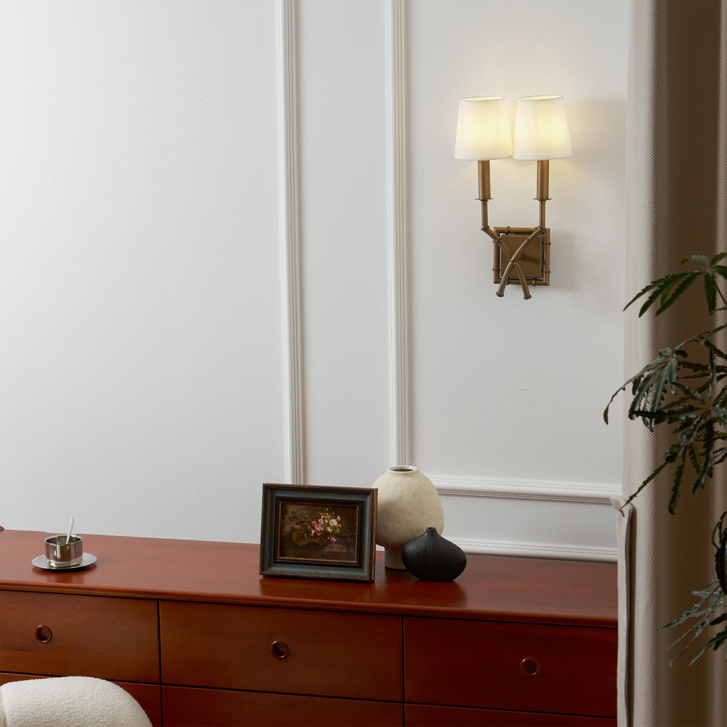 Double Arm Bamboo Sconce — view 8
