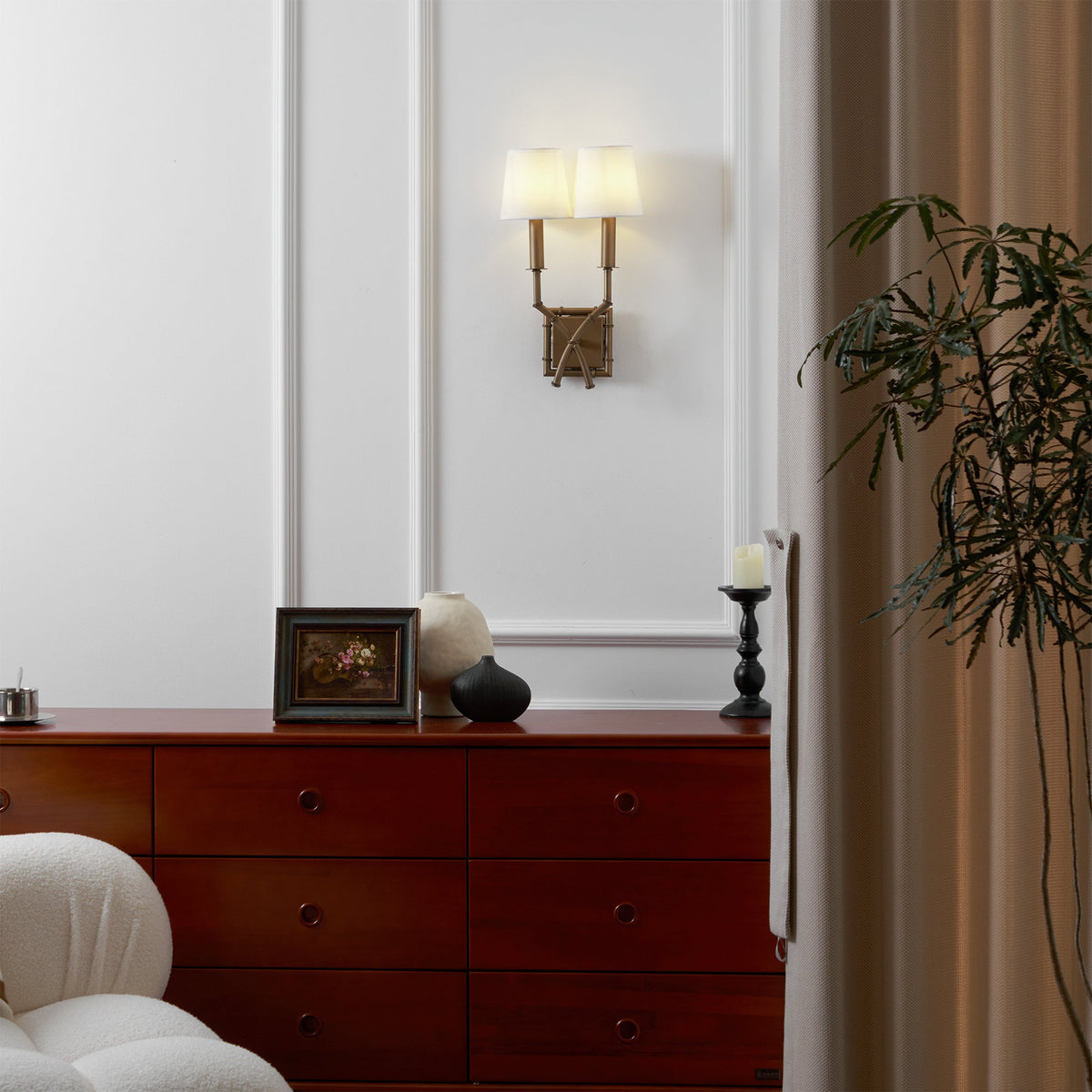 Double Arm Bamboo Sconce — view 10