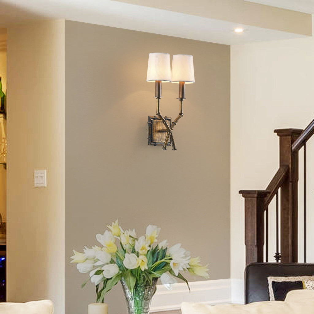 Double Arm Bamboo Sconce — view 2