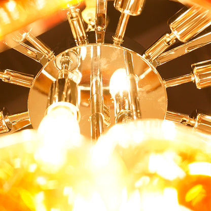 Elegant Red Murano Disc Chandelier