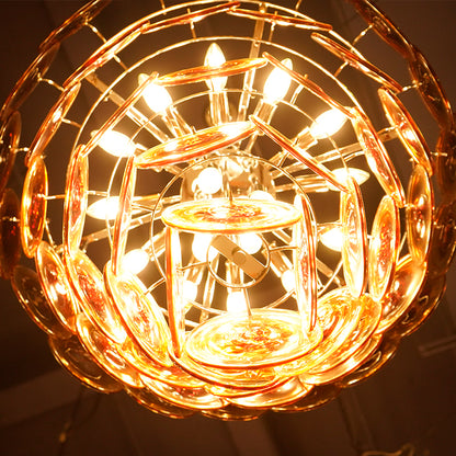 Elegant Red Murano Disc Chandelier