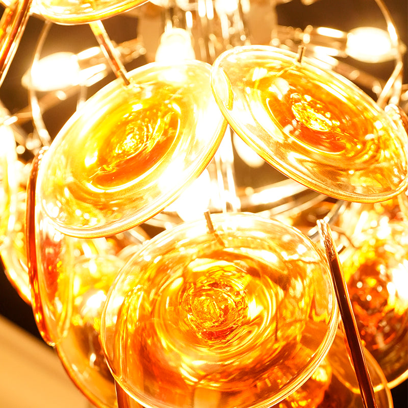 Elegant Red Murano Disc Chandelier — view 8