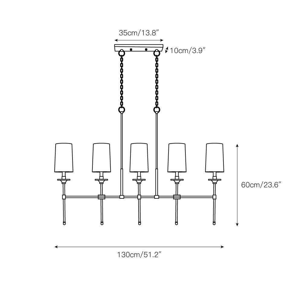 Emily Linear Chandelier — view 4