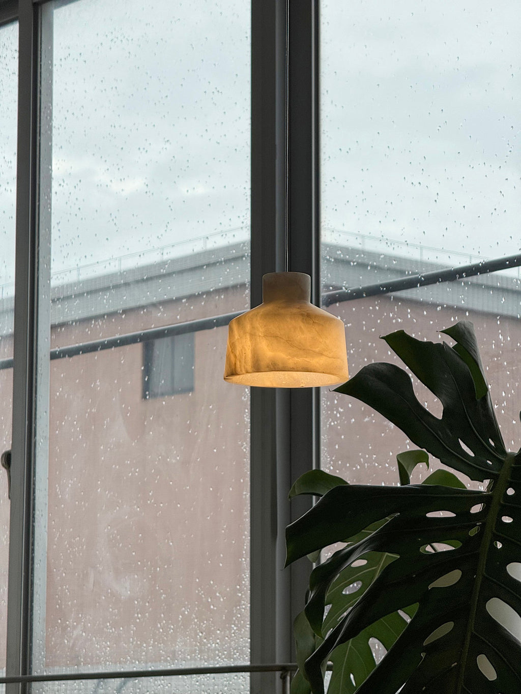 Etruscan Alabaster Pendant Lamp — view 2