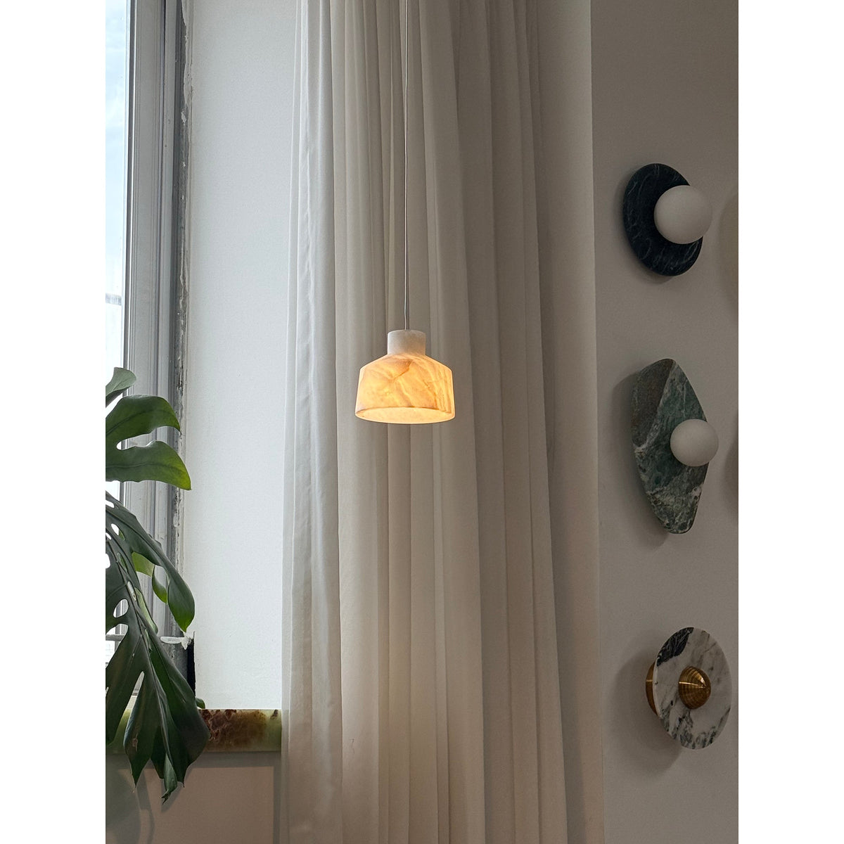 Etruscan Alabaster Pendant Lamp — view 7