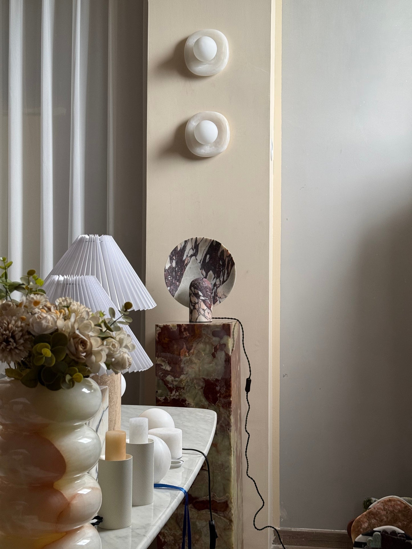 Fan Marble Table Lamp