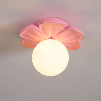 Cream Bloom Flower Ceiling Lamp