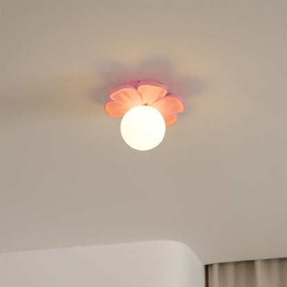 Cream Bloom Flower Ceiling Lamp