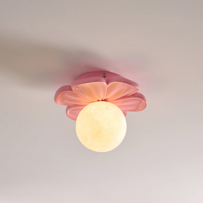 Cream Bloom Flower Ceiling Lamp