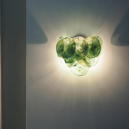 Green Murano Disc Wall Sconce