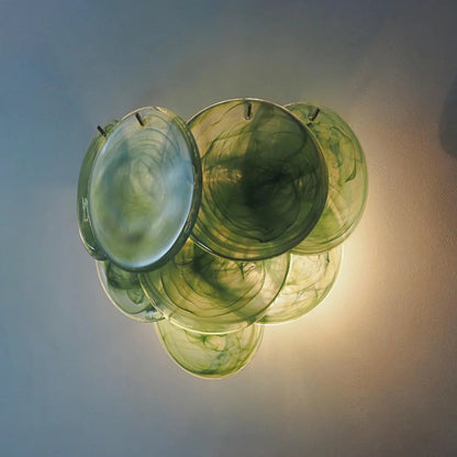 Green Murano Disc Wall Sconce