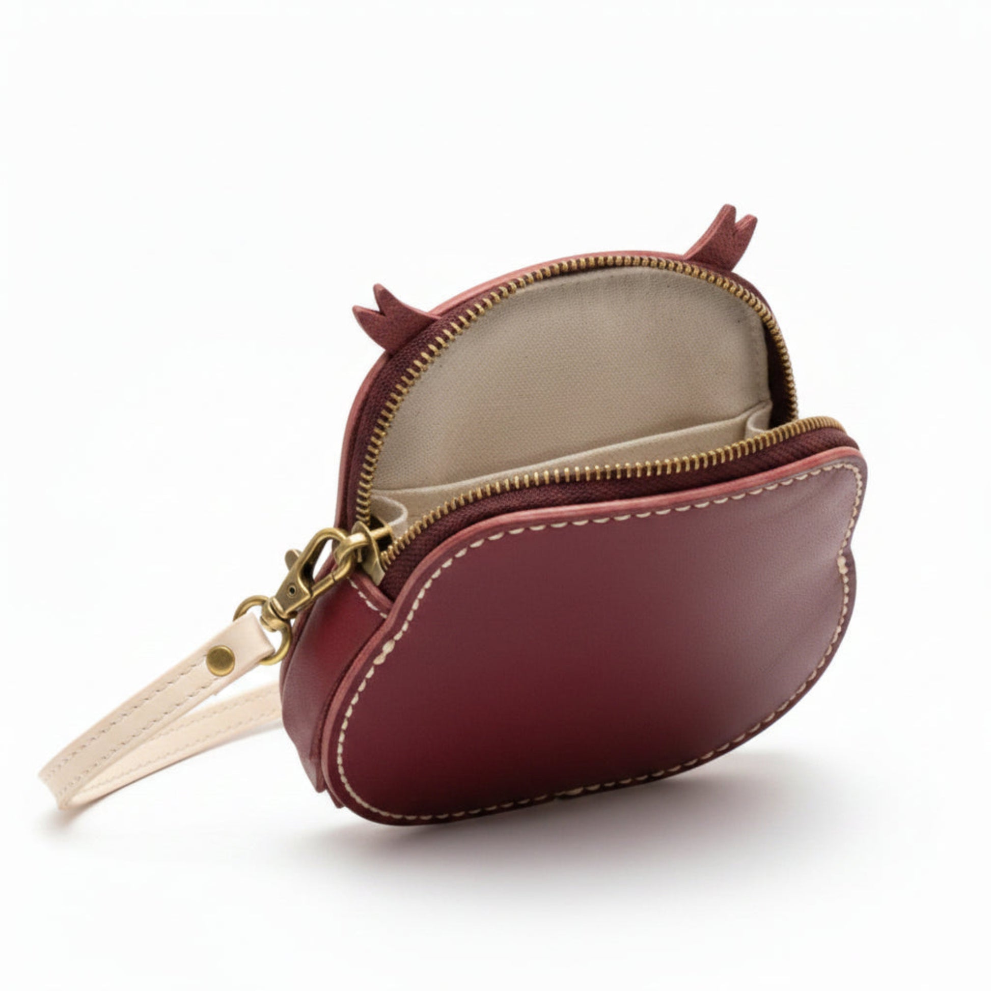 Handmade Genuine Leather Fox Wristlet 