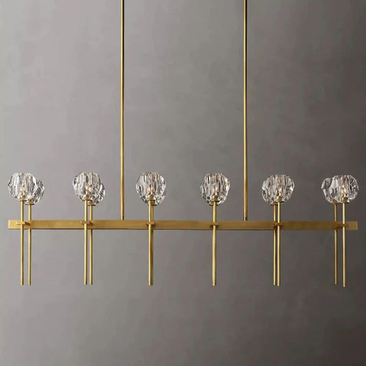 Boule De Cristal Glass Double Linear Chandelier
