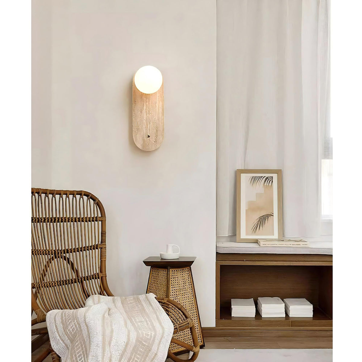 Lia Travertine Wall Lamp — view 9