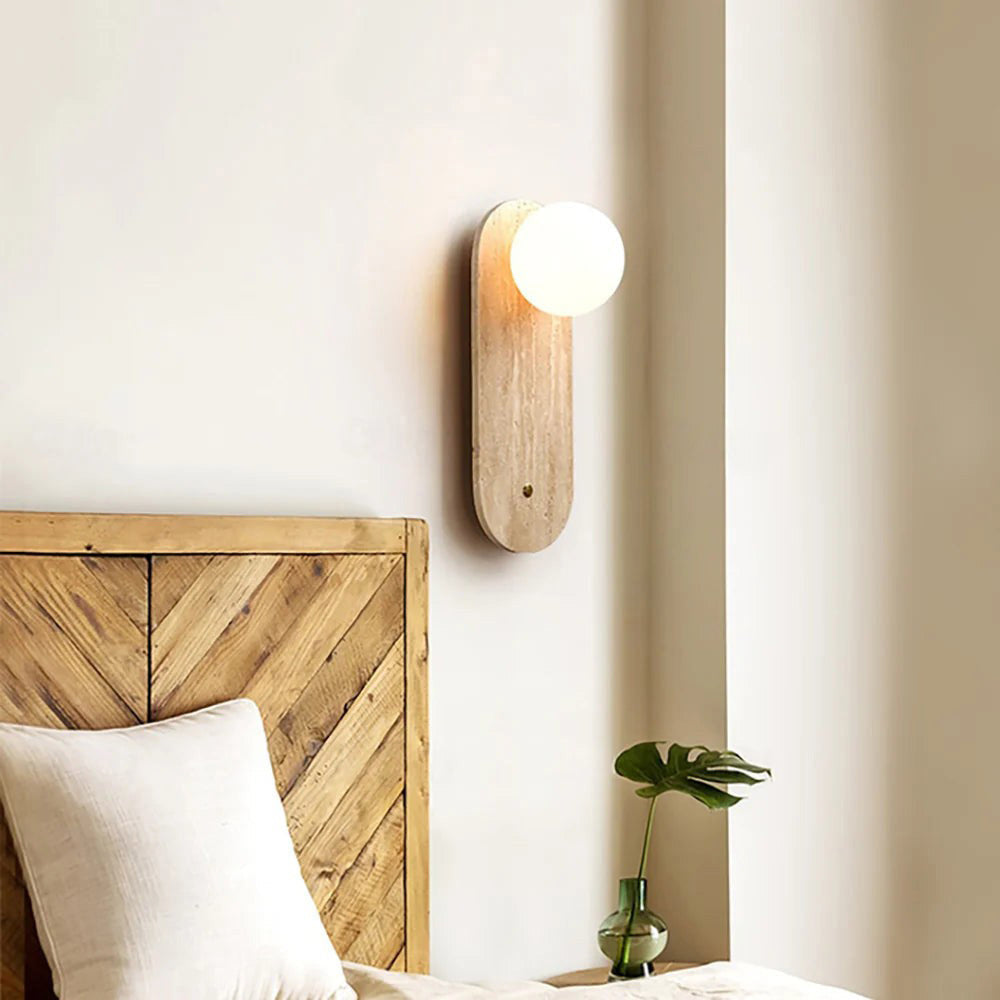Lia Travertine Wall Lamp — view 2