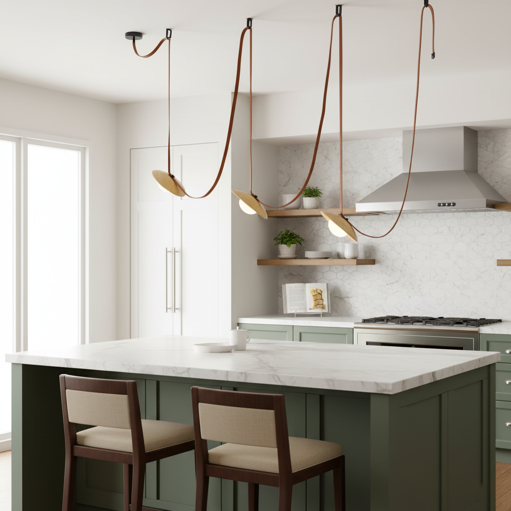 Light Rail Leather Pendant Lamp — view 6
