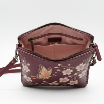 Light In The Space Handmade Leather Butterfly Crossbody Bag