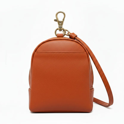Light In The Space Handmade Leather Chameleon Mini Wristlet Bag - Orange Floral - Multicolor.