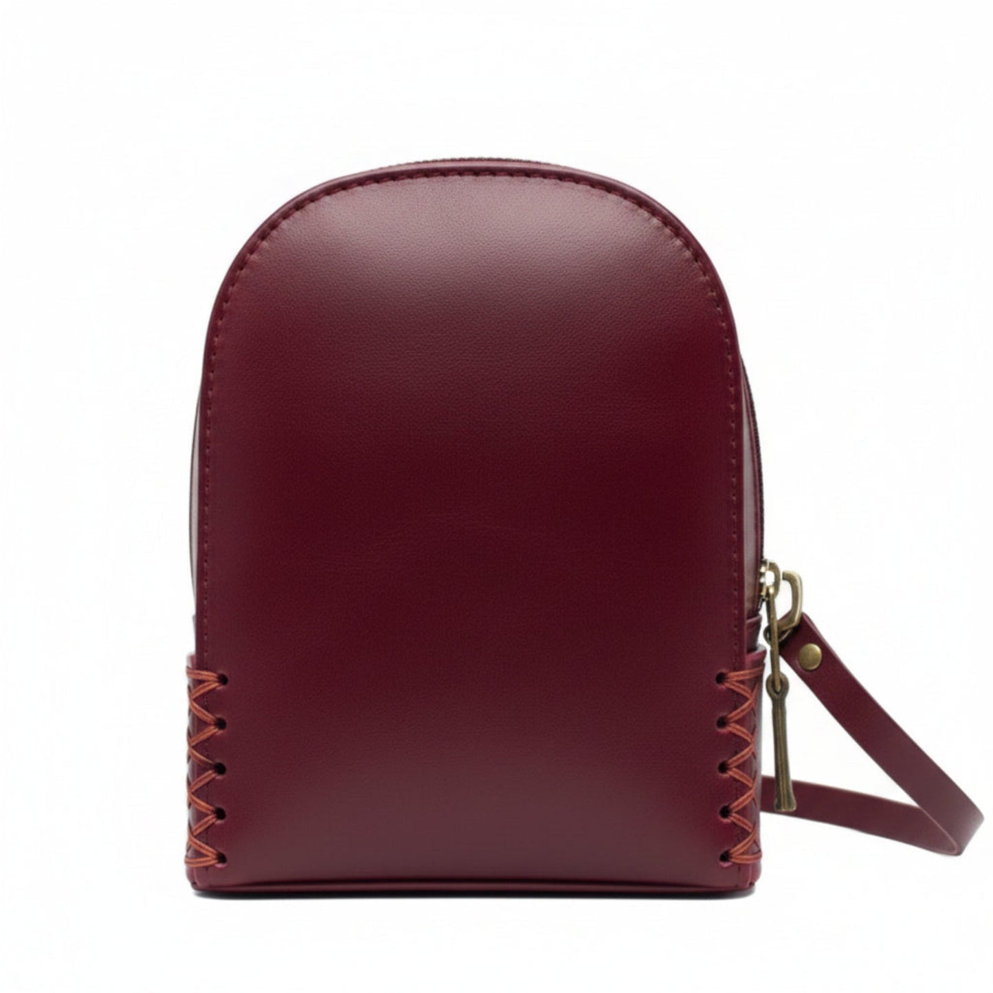 Light In The Space Handmade Leather Owl Mini Crossbody Bag - Dark Red Celestial - Multicolor.