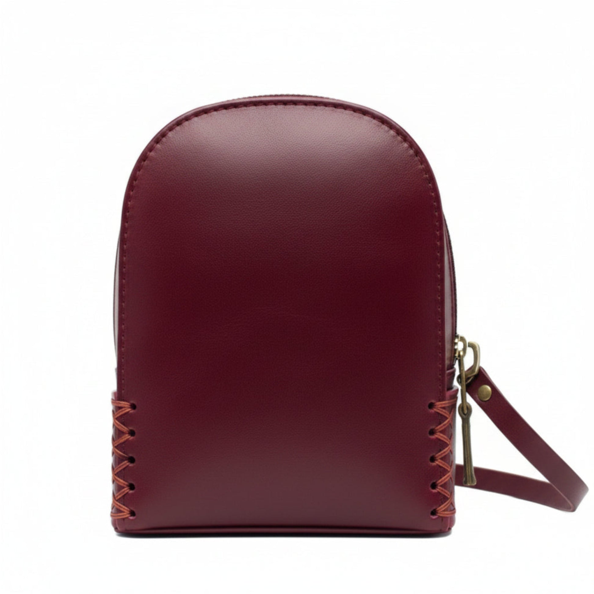 Light In The Space Handmade Leather Owl Mini Crossbody Bag - Dark Red Celestial - Multicolor.