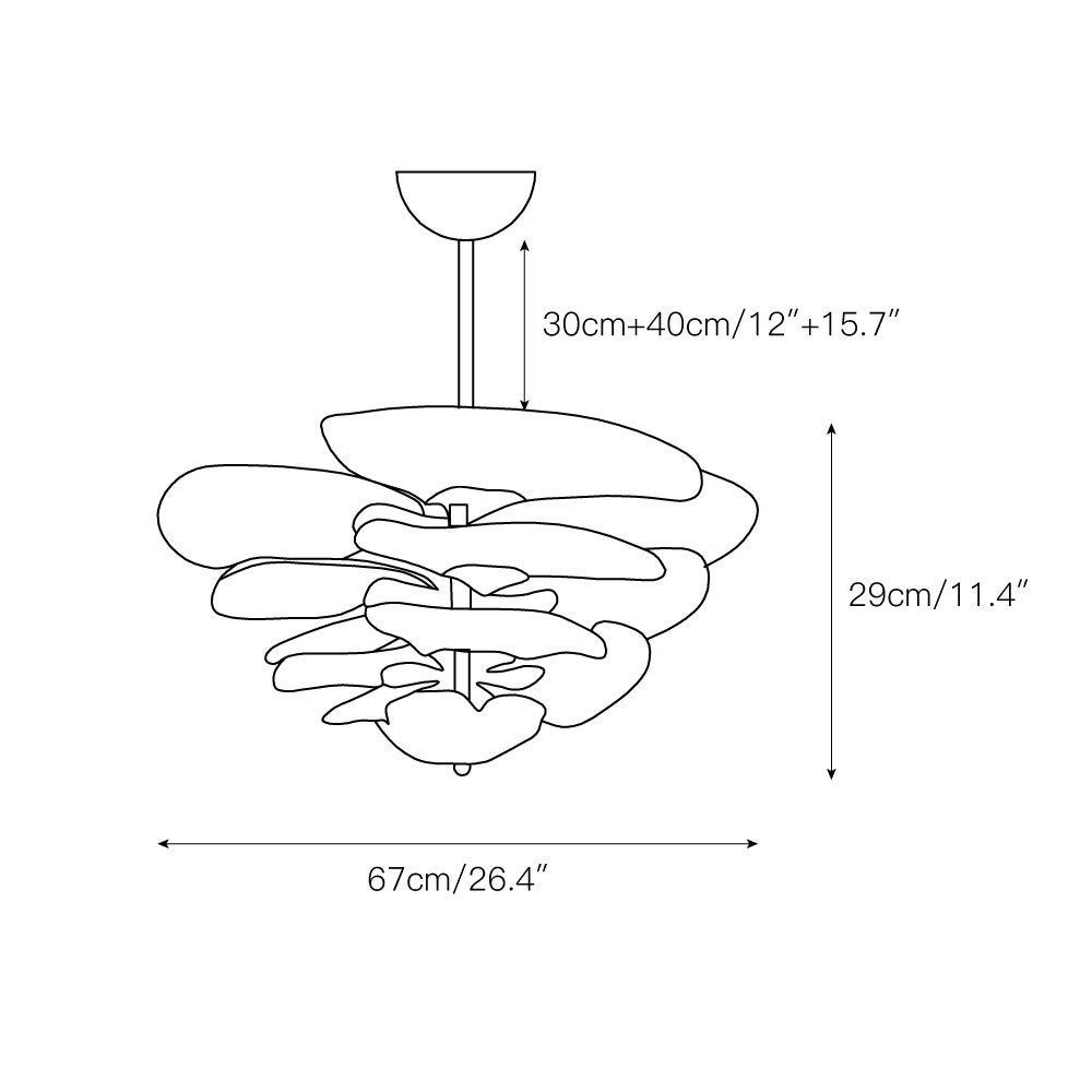 Lotus Leaf Layered Glass Chandelier — view 3