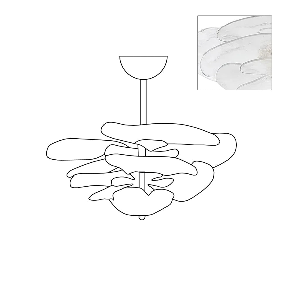 Lotus Leaf Layered Glass Chandelier — view 44