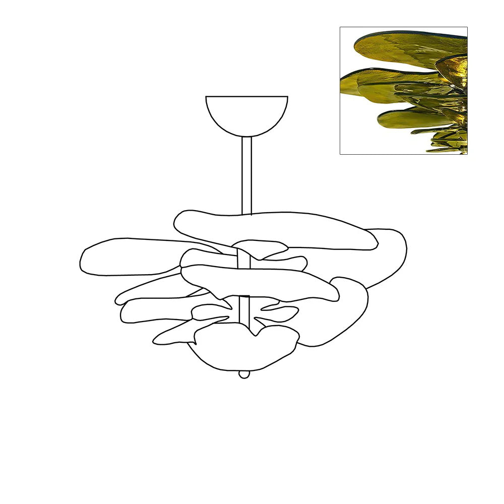 Lotus Leaf Layered Glass Chandelier — view 46