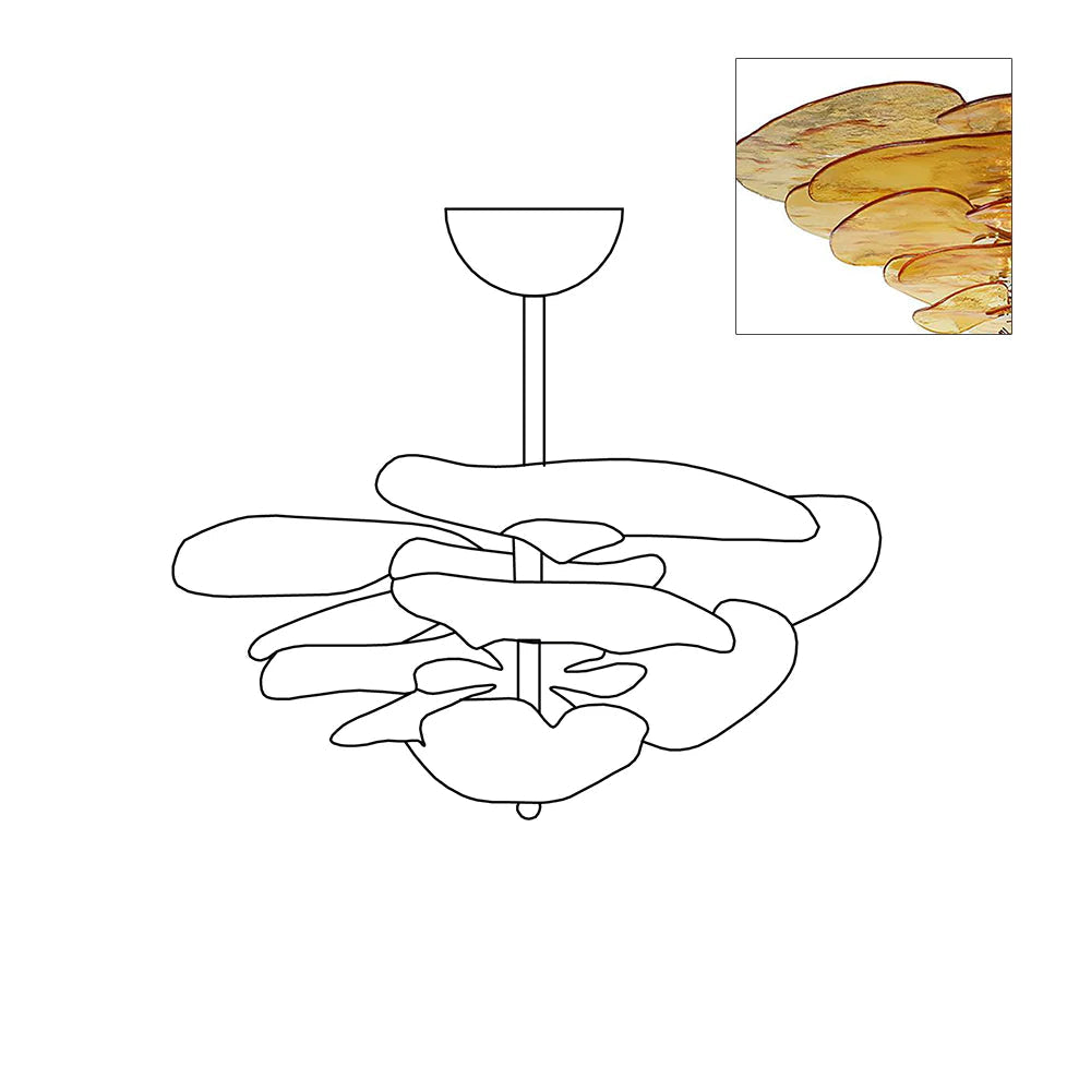 Lotus Leaf Layered Glass Chandelier — view 48