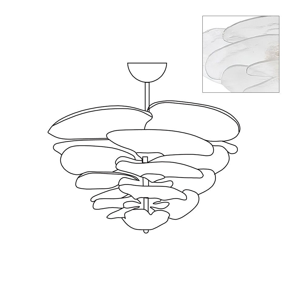 Lotus Leaf Layered Glass Chandelier — view 38