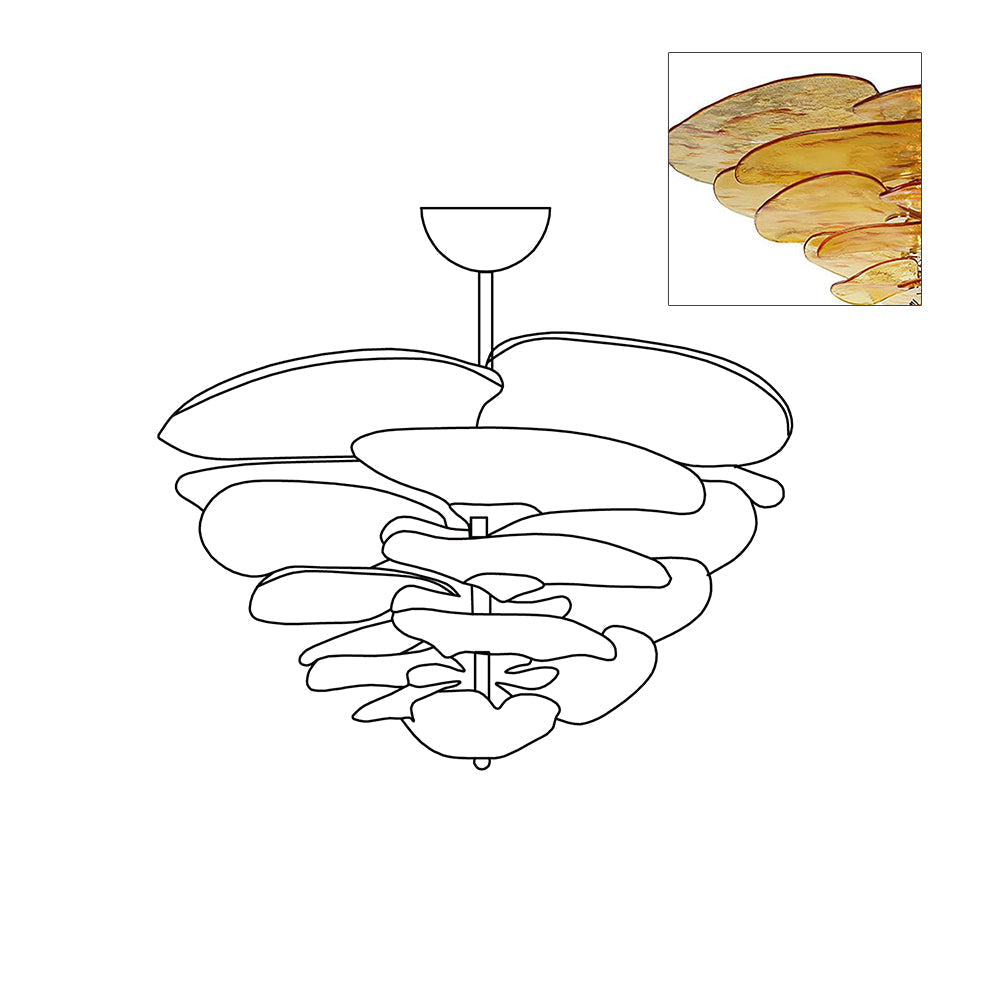 Lotus Leaf Layered Glass Chandelier — view 39