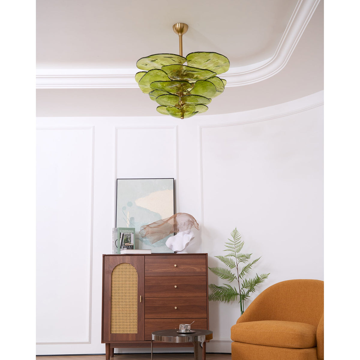 Lotus Leaf Layered Glass Chandelier — view 21
