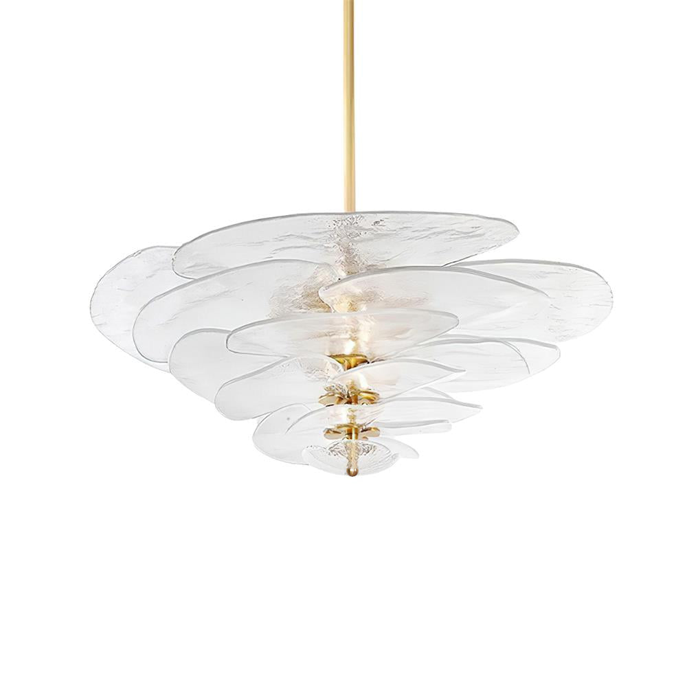 Lotus Leaf Layered Glass Chandelier — view 40