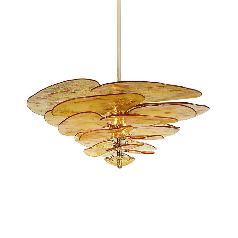 Lotus Leaf Layered Glass Chandelier — view 41