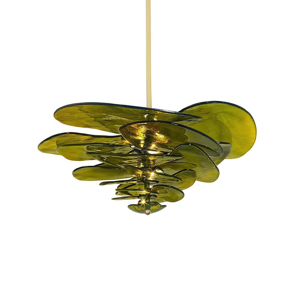 Lotus Leaf Layered Glass Chandelier — view 43