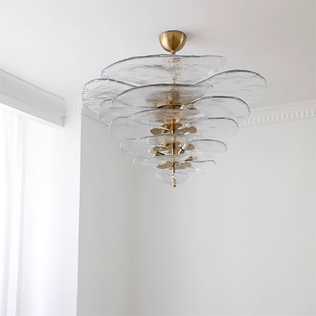Lotus Leaf Layered Glass Chandelier — view 27