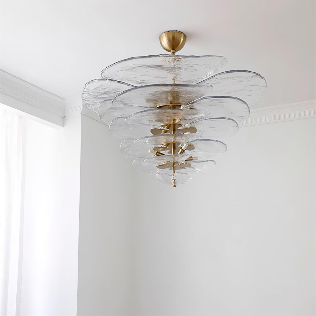 Lotus Leaf Layered Glass Chandelier — view 27