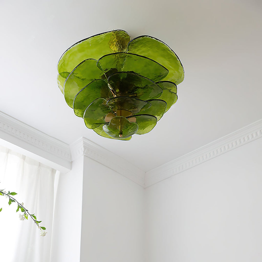 Lotus Leaf Layered Glass Chandelier — view 18