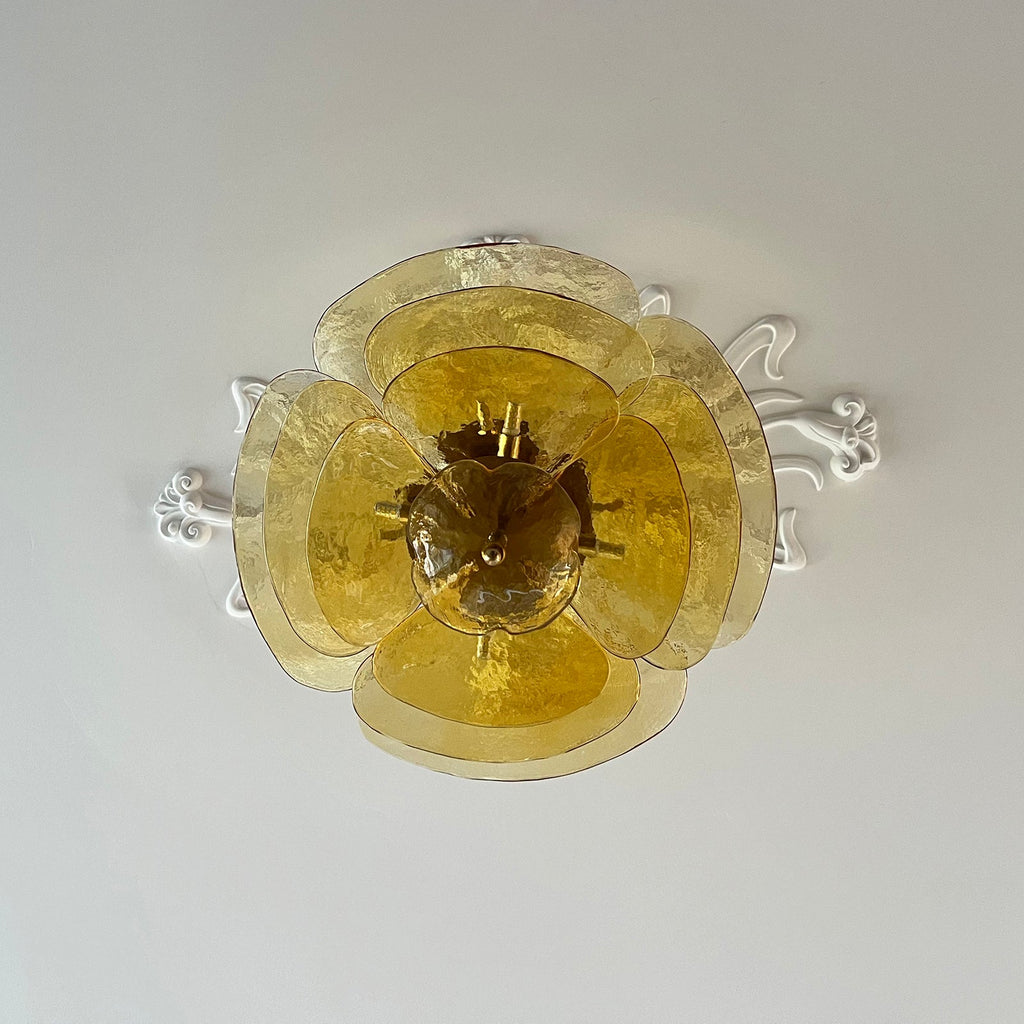 Lotus Leaf Layered Glass Chandelier — view 25
